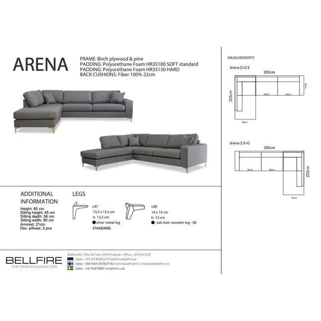Arena kulmadivaanisohva - Bellfire - KalusteDuo_Huonekaluliike_kulmasohva