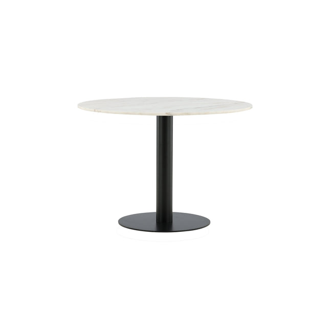 Estelle ruokapöytä pyöreä 106cm valkoinen marmori / mustat jalat - #KalusteDuo_#Huonekaluliike_Ruokapöytä