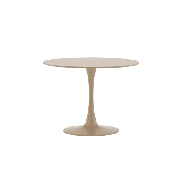 Glade pyöreä ruokapöytä φ100x75 cm - teräsrunko / MDF beige maalattu - KalusteDuo_Huonekaluliike_Ruokapöytä
