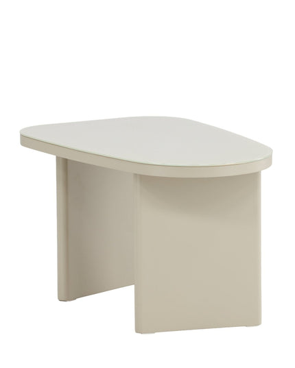 Grönvik sivupöytä 70x45x40 cm - beige MDF/ lasilevy - KalusteDuo_Huonekaluliike_Pöytä