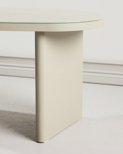 Grönvik sivupöytä 70x45x40 cm - beige MDF/ lasilevy - KalusteDuo_Huonekaluliike_Pöytä