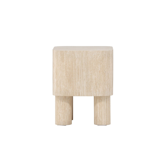Klirou sivupöytä 40x40x50 - MDF travertiininvärinen - KalusteDuo_Huonekaluliike_Pöytä