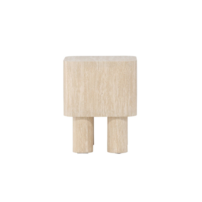 Klirou sivupöytä 40x40x50 - MDF travertiininvärinen - KalusteDuo_Huonekaluliike_Pöytä