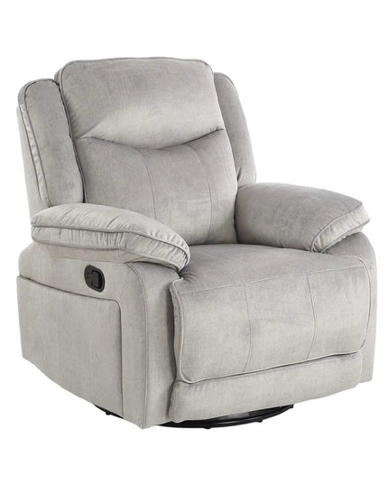 Koto recliner‑tuoli – keinuva ja pyörivä nojatuoli, vaaleanharmaa - KalusteDuo_Huonekaluliike_recliner tuoli