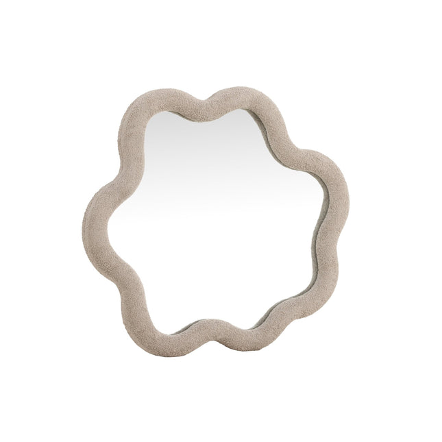 Kungsbacka peili 70x70 cm - MDF ja beige bouclé / kirkas lasi - KalusteDuo_Huonekaluliike_Peili