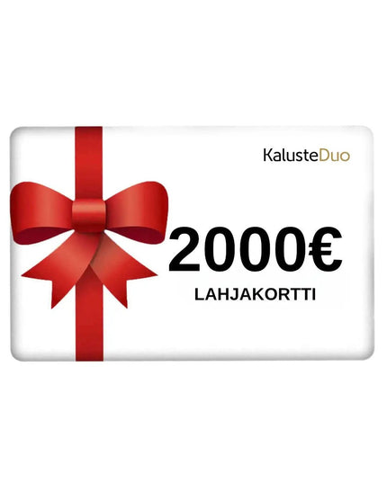 Lahjakortti 2000€ - KalusteDuo_Huonekaluliike_lahjakortti