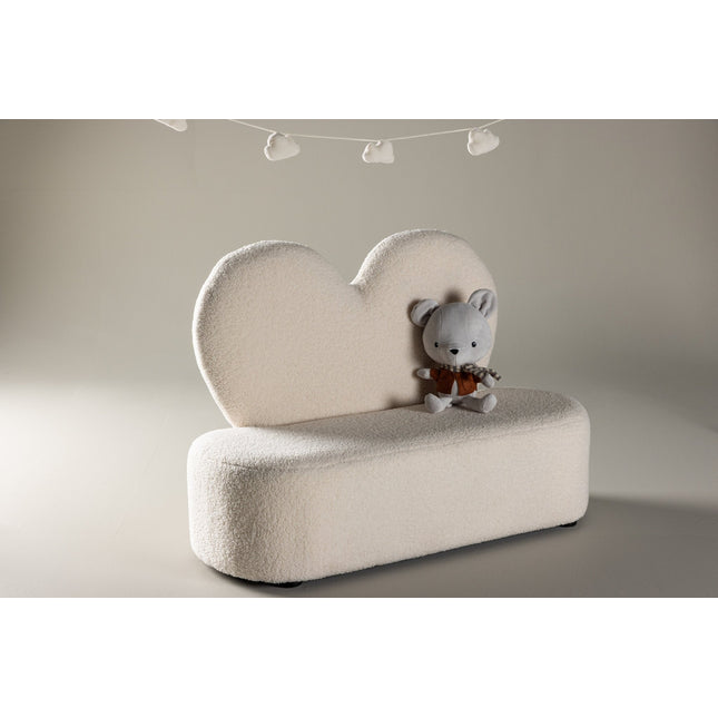Lasten kukkasohva - beige / teddy FSC 100% - KalusteDuo_Huonekaluliike_Lastenkaluste