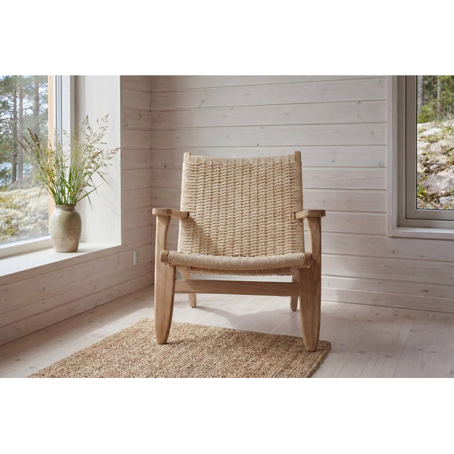 Lazy nojatuoli - valkolakattu/ beige - KalusteDuo_Huonekaluliike_Nojatuoli