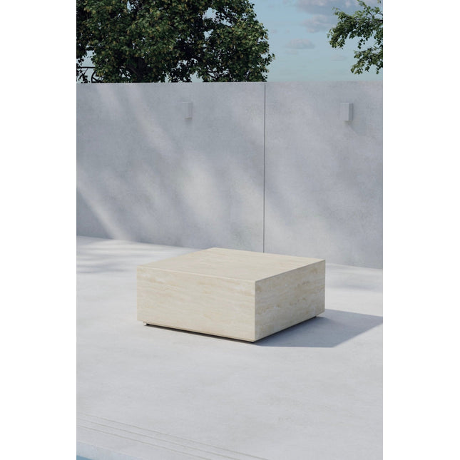Lissabon sohvapöytä ulkokäyttöön 80x80x35 cm - beige - KalusteDuo_Huonekaluliike_Pöytä ulkokäyttöön