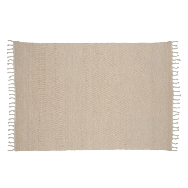 Loke villa/puuvillasekoite - 300*200 - Suorakaide-Valkoinen/Beige - KalusteDuo_Huonekaluliike_Matto