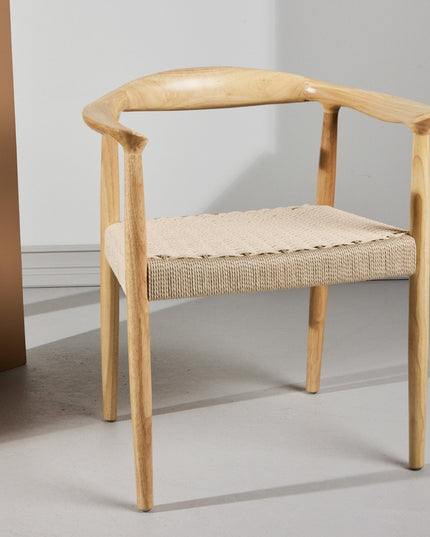 Lovön ruokatuoli 2 kpl - kumipuurunko valkolakattu / beige köysi - KalusteDuo_Huonekaluliike_Tuoli