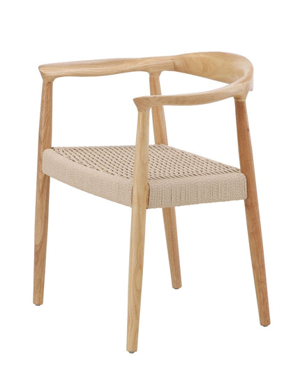 Lovön ruokatuoli 2 kpl - kumipuurunko valkolakattu / beige köysi - KalusteDuo_Huonekaluliike_Tuoli