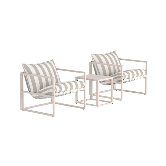 Mesena oleskeluryhmä - beige / raita valkoinen beige - KalusteDuo_Huonekaluliike_Oleskeluryhmä ulkokäyttöön