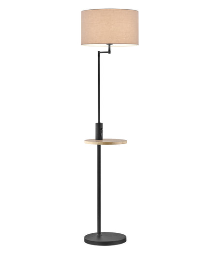 Nook lattiavalaisin – mattamusta valaisin pöytätasolla ja USB‑latauksella - #KalusteDuo_#Huonekaluliike_Lattiavalaisin
