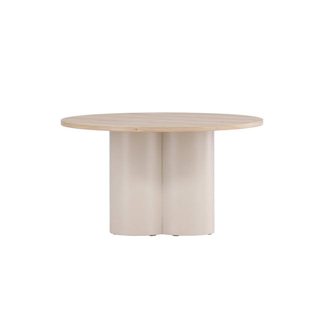 Olivia sohvapöytä ⌀80x45 cm - Beige / Valkolakattu - KalusteDuo_Huonekaluliike_Pöytä