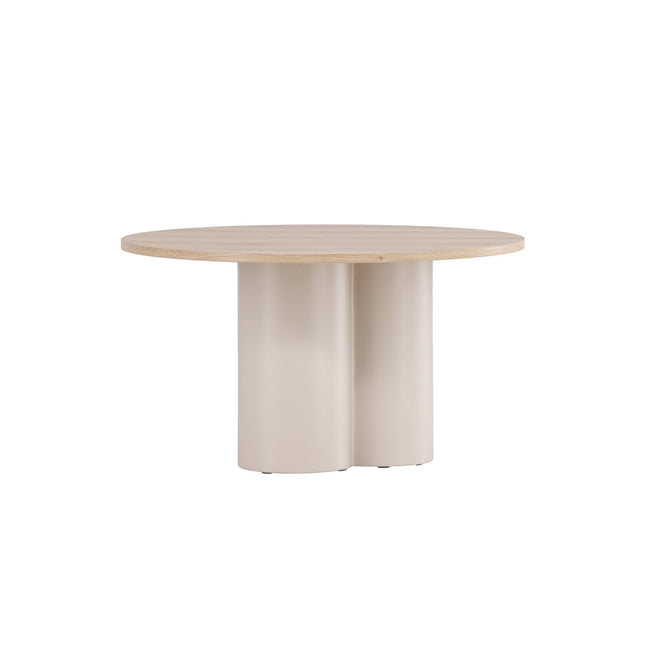 Olivia sohvapöytä ⌀80x45 cm - Beige / Valkolakattu - KalusteDuo_Huonekaluliike_Pöytä