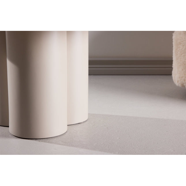 Olivia sohvapöytä ⌀80x45 cm - Beige / Valkolakattu - KalusteDuo_Huonekaluliike_Pöytä