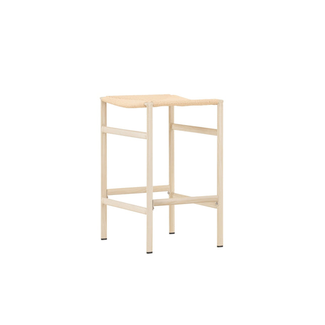Polly baarituoli 2 kpl - valkolakattu / beige luonnonköysi - KalusteDuo_Huonekaluliike_Tuoli