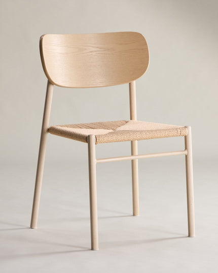 Polly ruokatuoli - valkolakattu / beige luonnonvärinen köysi - KalusteDuo_Huonekaluliike_Tuoli