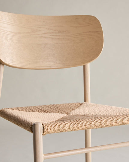 Polly ruokatuoli - valkolakattu / beige luonnonvärinen köysi - KalusteDuo_Huonekaluliike_Tuoli