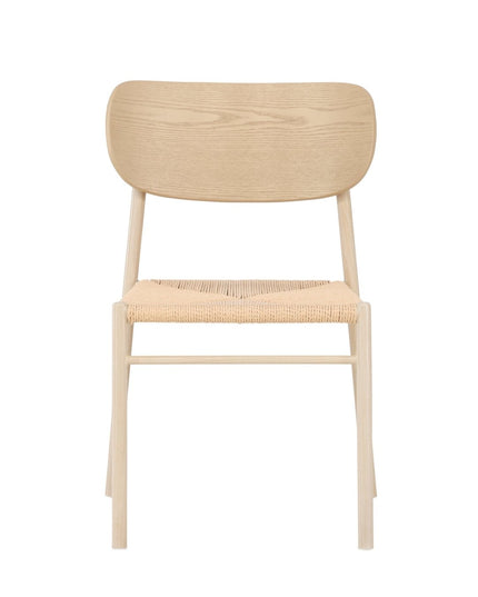 Polly ruokatuoli - valkolakattu / beige luonnonvärinen köysi - KalusteDuo_Huonekaluliike_Tuoli