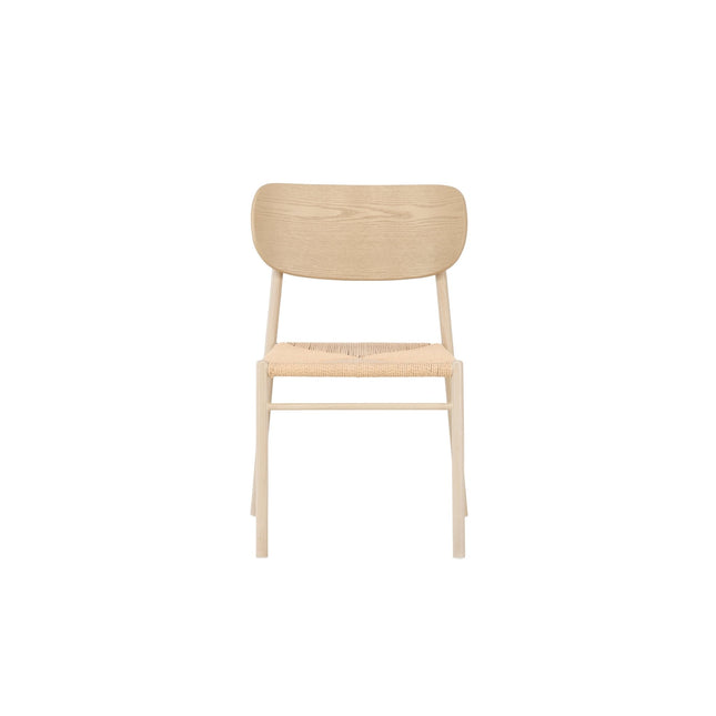 Polly ruokatuoli - valkolakattu / beige luonnonvärinen köysi - KalusteDuo_Huonekaluliike_Tuoli