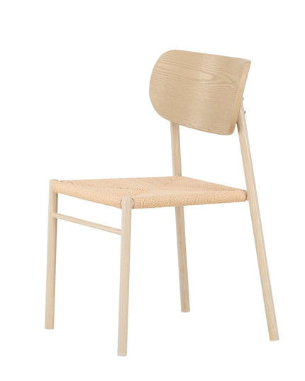 Polly ruokatuoli - valkolakattu / beige luonnonvärinen köysi - KalusteDuo_Huonekaluliike_Tuoli