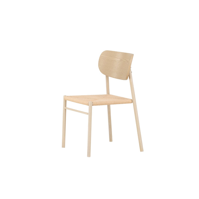 Polly ruokatuoli - valkolakattu / beige luonnonvärinen köysi - KalusteDuo_Huonekaluliike_Tuoli