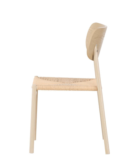Polly ruokatuoli - valkolakattu / beige luonnonvärinen köysi - KalusteDuo_Huonekaluliike_Tuoli