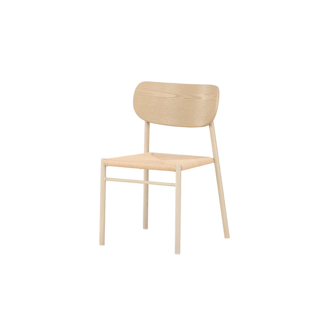Polly ruokatuoli - valkolakattu / beige luonnonvärinen köysi - KalusteDuo_Huonekaluliike_Tuoli