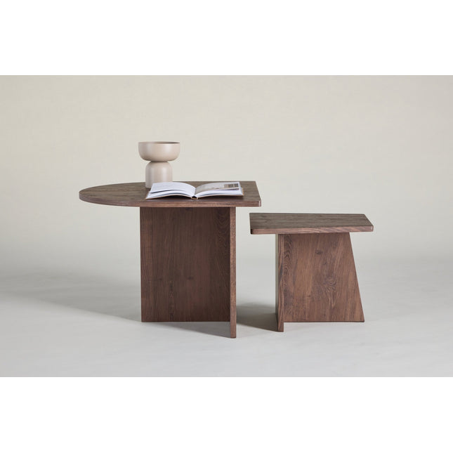 Sala sohvapöytä 60x45 cm,40x35 cm - MDF ja mokka 3D-paperi - KalusteDuo_Huonekaluliike_Pöytä