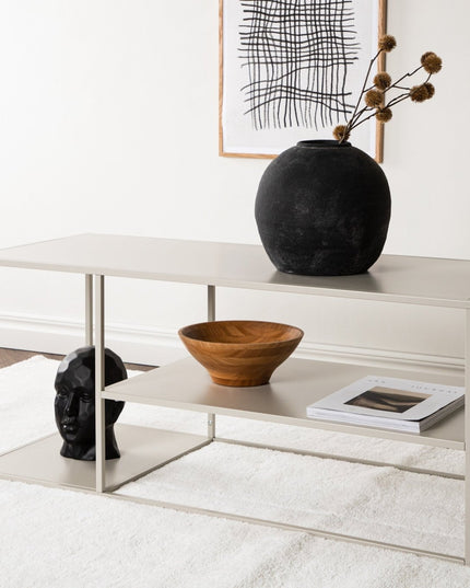 Staal sohvapöytä - beige - KalusteDuo_Huonekaluliike_Pöytä