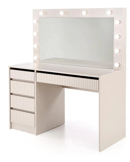 Stella Meikkipöytä Valoilla beige 120 cm - KalusteDuo_Huonekaluliike_Meikkipöytä