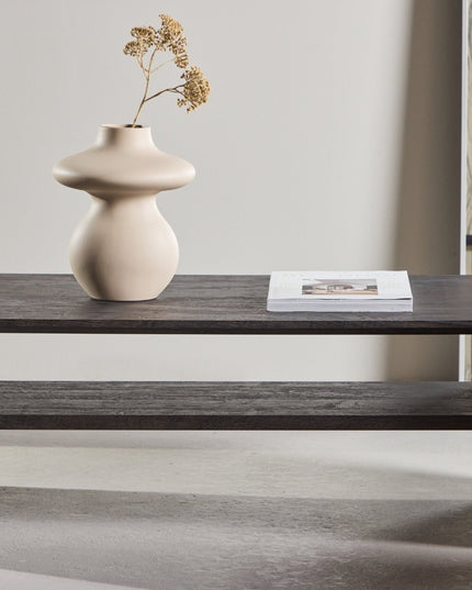 Telemarket sohvapöytä 110x50x38 cm - MDF ja musta 3D-paperi - KalusteDuo_Huonekaluliike_Pöytä