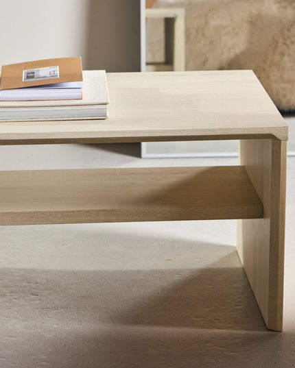 Telemarket sohvapöytä 110x50x38 cm - MDF ja valkolakattu 3D-paperi - KalusteDuo_Huonekaluliike_Pöytä