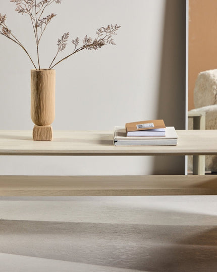 Telemarket sohvapöytä 110x50x38 cm - MDF ja valkolakattu 3D-paperi - KalusteDuo_Huonekaluliike_Pöytä