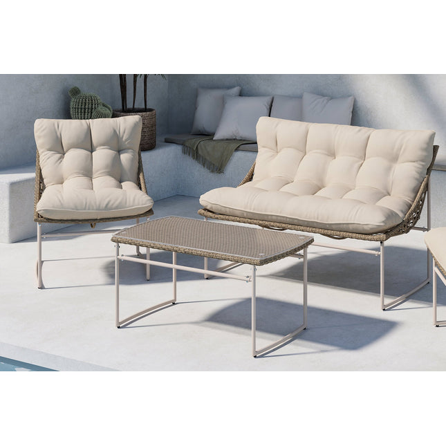 Tina sohvaryhmä ulkokäyttöön - beige / beige - KalusteDuo_Huonekaluliike_Oleskeluryhmä ulkokäyttöön