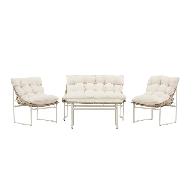 Tina sohvaryhmä ulkokäyttöön - beige / beige - KalusteDuo_Huonekaluliike_Oleskeluryhmä ulkokäyttöön