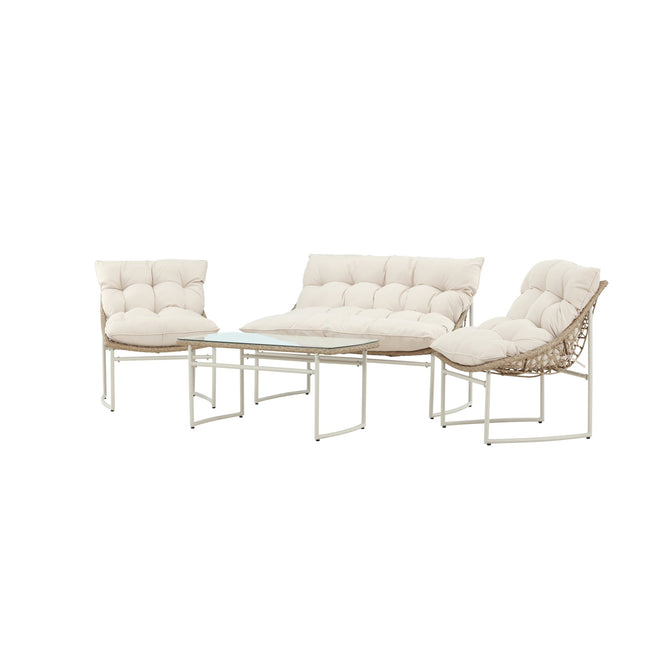 Tina sohvaryhmä ulkokäyttöön - beige / beige - KalusteDuo_Huonekaluliike_Oleskeluryhmä ulkokäyttöön