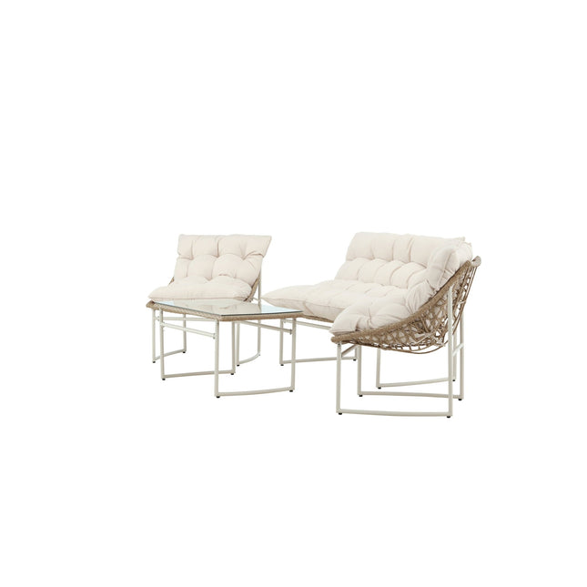 Tina sohvaryhmä ulkokäyttöön - beige / beige - KalusteDuo_Huonekaluliike_Oleskeluryhmä ulkokäyttöön