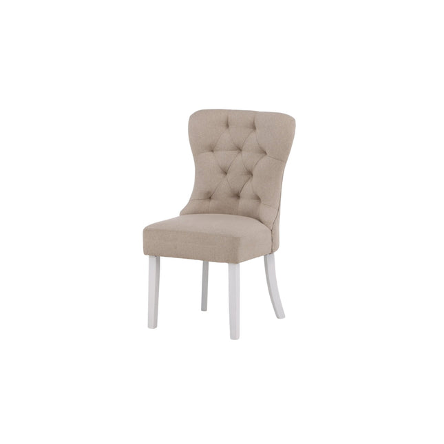 Vista ruokatuoli 2 kpl - valkoinen / beige pellava - KalusteDuo_Huonekaluliike_Tuoli