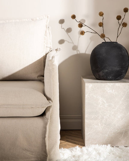 York korkea sohvapöytä - beige / marmorinvärinen MDF - KalusteDuo_Huonekaluliike_Pöytä